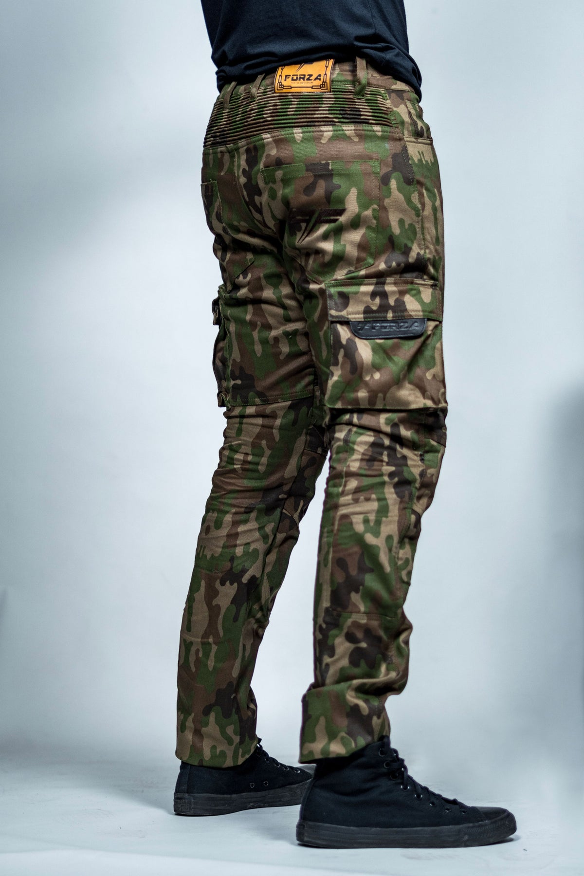 JupiterGear JG-A2075-LEG-CM3-LXL High-Waisted Tactical Outdoor Leggings  with Side Cargo Pockets Blue Camo Large X-Large 